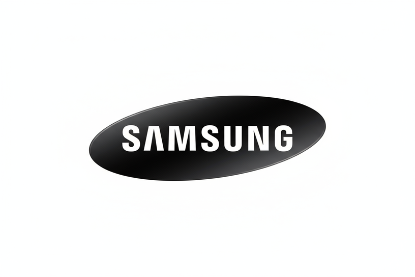 samsung logo zwart met witte achtergrond