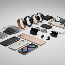 voor kopje: ' nieuwe producten'  een foto genereren van meerdere tech producten 